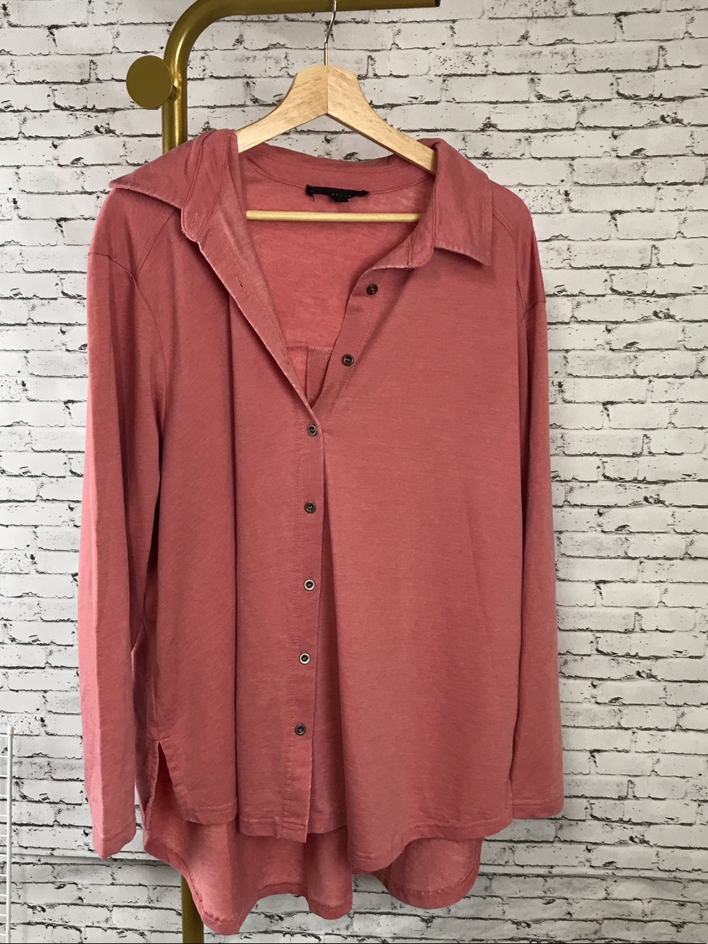 Jane and Delancey | Button-Down Shirt in Dusty Rose size 1X
